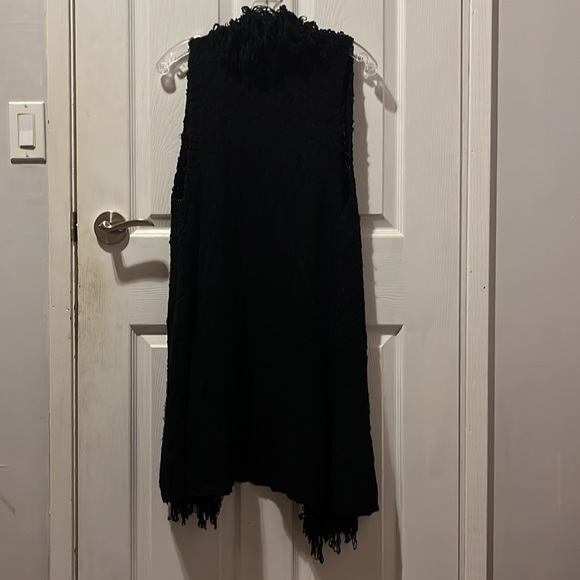 Funky Black Fringe Duster Vest by Jana, M - Picture 2 of 5